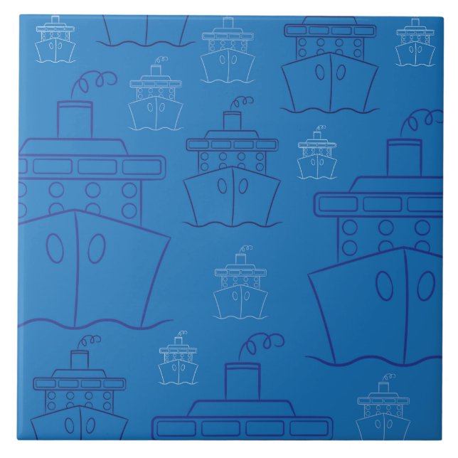 Cruise ship ceramic tile (Front)