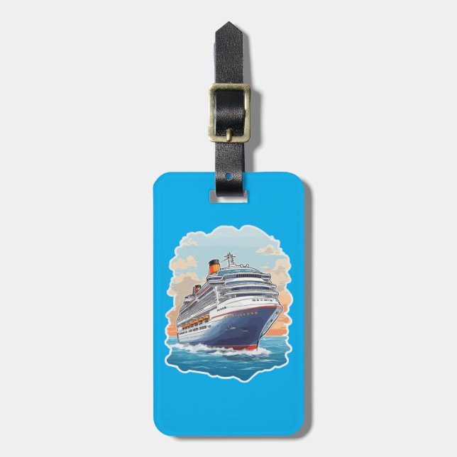 Cruise ship colourful luggage tag (Front Vertical)
