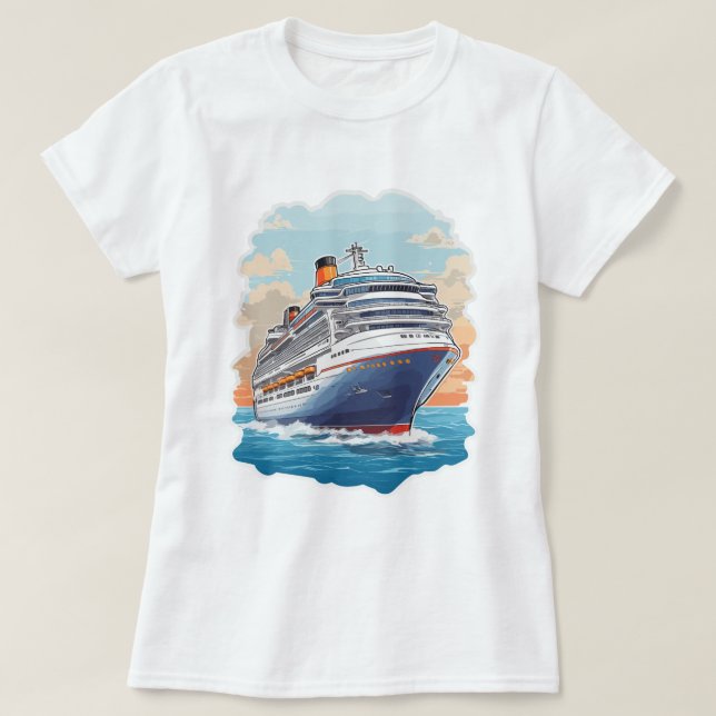 Cruise ship colourful T-Shirt (Design Front)