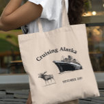 Cruise Ship Cruising Alaska Moose Custom Tote Bag<br><div class="desc">This design was created though digital art. It may be personalised in the area provided Contact me at colorflowcreations@gmail.com if you with to have this design on another product, need assistance with the design or have a special request. Purchase my original abstract acrylic painting for sale at www.etsy.com/shop/colorflowart. See more...</div>