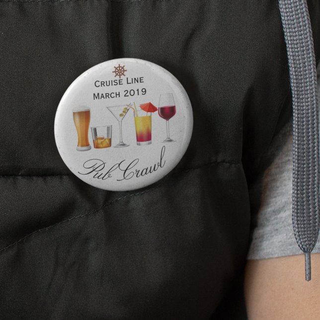 Cruise Ship Customise Pub Crawl Activity Drinking 6 Cm Round Badge (Creator Uploaded)