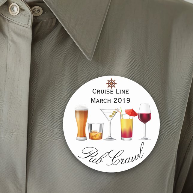 Cruise Ship Customise Pub Crawl Activity Drinking Classic Round Sticker (Creator Uploaded)
