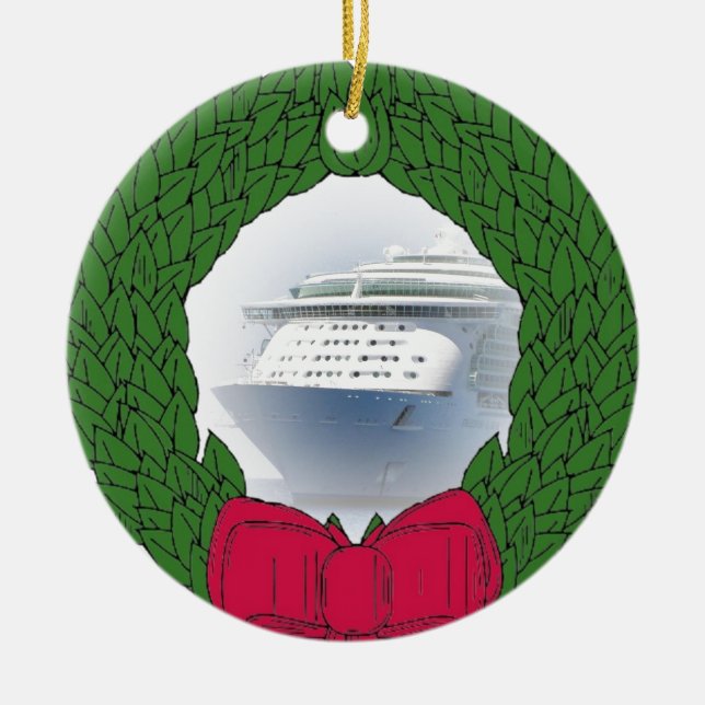 Cruise Ship Dated Christmas Ornament (Front)