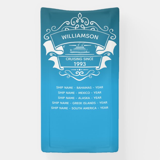 Cruise Ship Decor Door Sign Monogram (Vertical)