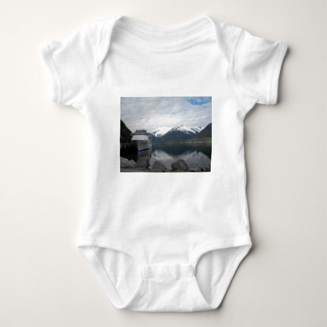 Cruise Ship Docked in Skagway, Alaska Baby Bodysuit (Front)