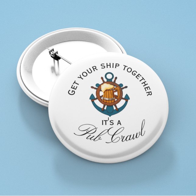 Cruise Ship Fun Pub Crawl Activity 6 Cm Round Badge (Creator Uploaded)