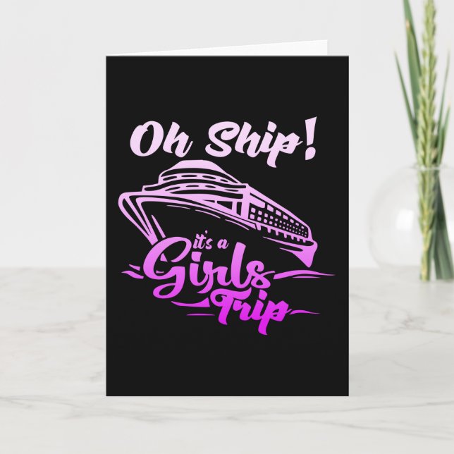 Cruise Ship Girls Trip Vacation Sea Yoyage Card (Front)