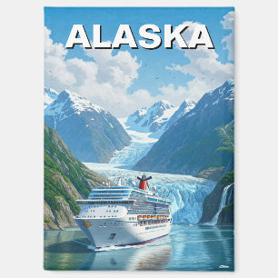 Cruise ship in Alaska Travel Magnet