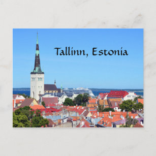 Cruise Ship in Tallinn, Estonia Postcard