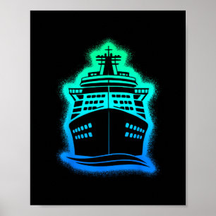Cruise Ship Kids Men Boys Family Cruising Poster