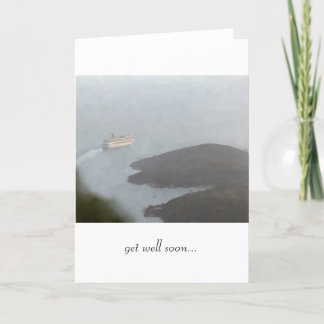 Cruise Ship Leaving Harbour "Get Well Soon" Card
