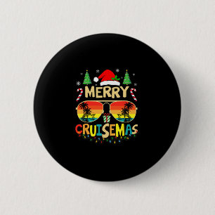 Cruise Ship Merry Christmas Lights Cruising Vacati 6 Cm Round Badge
