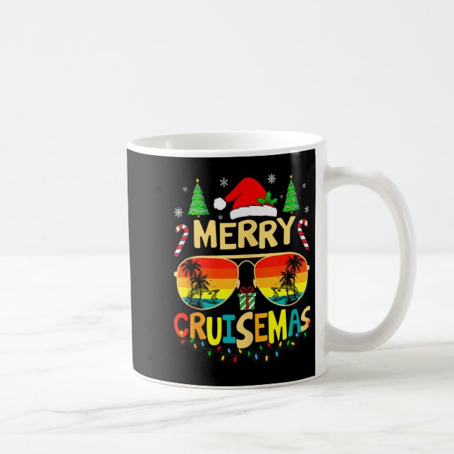 Cruise Ship Merry Christmas Lights Cruising Vacati Coffee Mug (Right)
