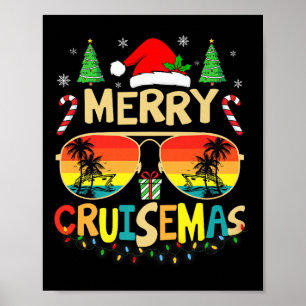 Cruise Ship Merry Christmas Lights Cruising Vacati Poster