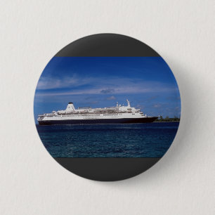 Cruise ship, Nassau, Bahamas 6 Cm Round Badge