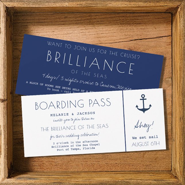 Cruise Ship Nautical Boarding Pass Wedding Invitation (Cruise Ship Nautical Boarding Pass Wedding Invitation)