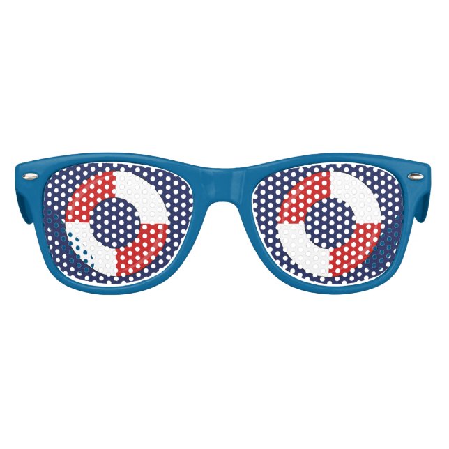 Cruise Ship Nautical Lifebuoy Cruising Kids Sunglasses (Front)