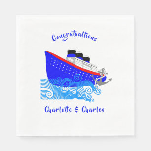 Cruise Ship Nautical Personalised Napkin