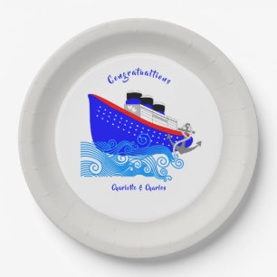 Cruise Ship Nautical Personalised Paper Plate