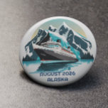 Cruise Ship Ocean  Alaska mountain  7.5 Cm Round Badge<br><div class="desc">This design may be personalised in the area provided by changing the photo and/or text. Or it can be customised by clicking Personalise this Template and then choosing the click to customise further option and delete or change the colour of the background, add text, change the text colour or style,...</div>