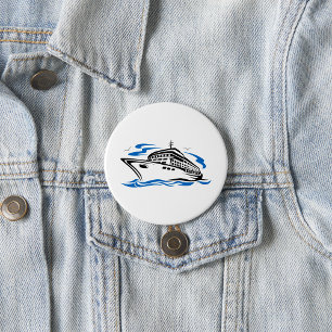 Cruise Ship on Ocean Waves Nautical Travel 7.5 Cm Round Badge