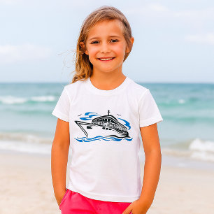 Cruise Ship on Ocean Waves Nautical Travel T-Shirt