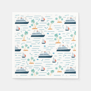 Cruise Ship Paper Napkins, Vacation Travel Party Napkin