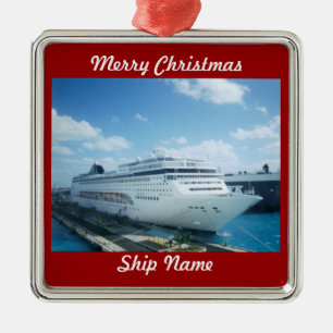 Cruise Ship Photo L1 Customisable Metal Tree Decoration