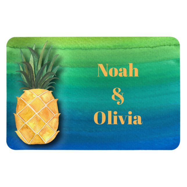 Cruise Ship Pineapple Stateroom Door Monogram Sign Magnet (Horizontal)