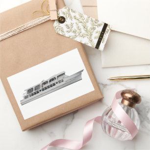 Cruise ship rectangular sticker