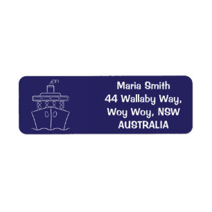 Cruise ship return address label