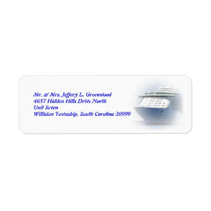 Cruise Ship Return Address Label
