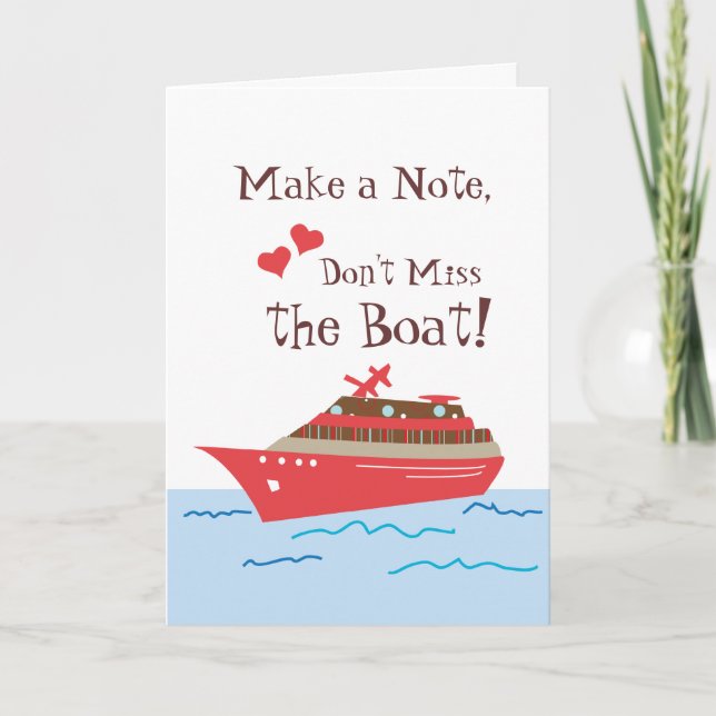 Cruise Ship Save the Wedding Date Card (Front)
