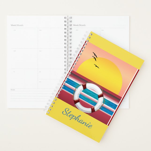 Cruise Ship Sunset Custom Day Planner (Display)