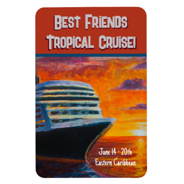 Cruise Ship Sunset Stateroom Door  Magnet (Vertical)