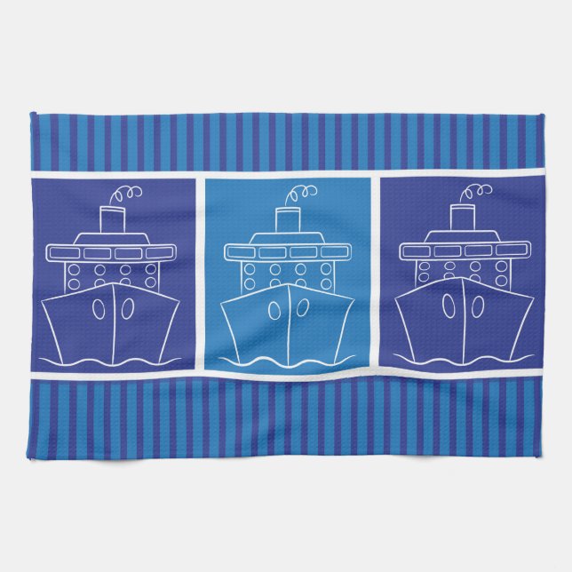 Cruise ship tea towel (Horizontal)