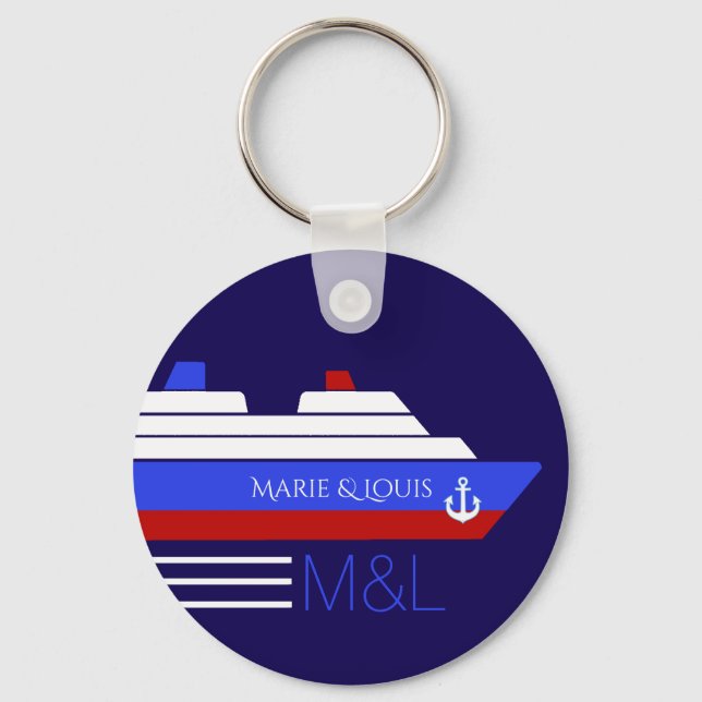 cruise ship travel personalised key ring (Front)