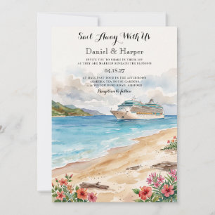 Cruise Ship Tropical Travel Wedding Invitation