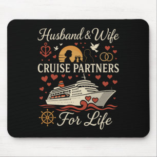 Cruise Ship Vacation Marriage Anniversary Couples Mouse Pad