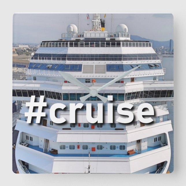 Cruise ship Watch Square Wall Clock (Front)