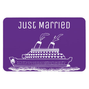 Cruise Ship Wedding Just Married Cabin Marker Magnet