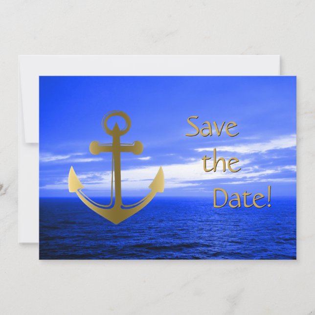 Cruise Ship Wedding Nautical Anchor Save the Date (Front)