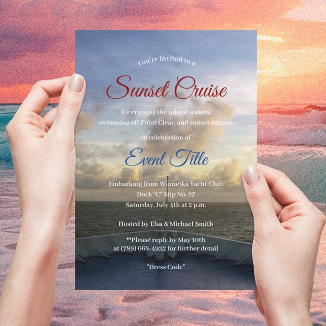 © Cruise Ship Yacht Boat Sunset Party  Invitation (Creator Uploaded)