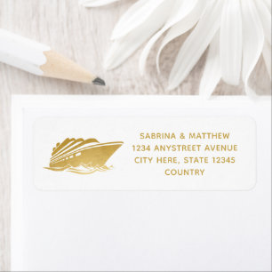 Cruise Ship Yellow Gold Return Address Label