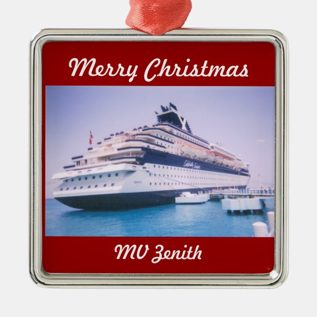 Cruise Ship Zenith Customisable Metal Ornament (Front)