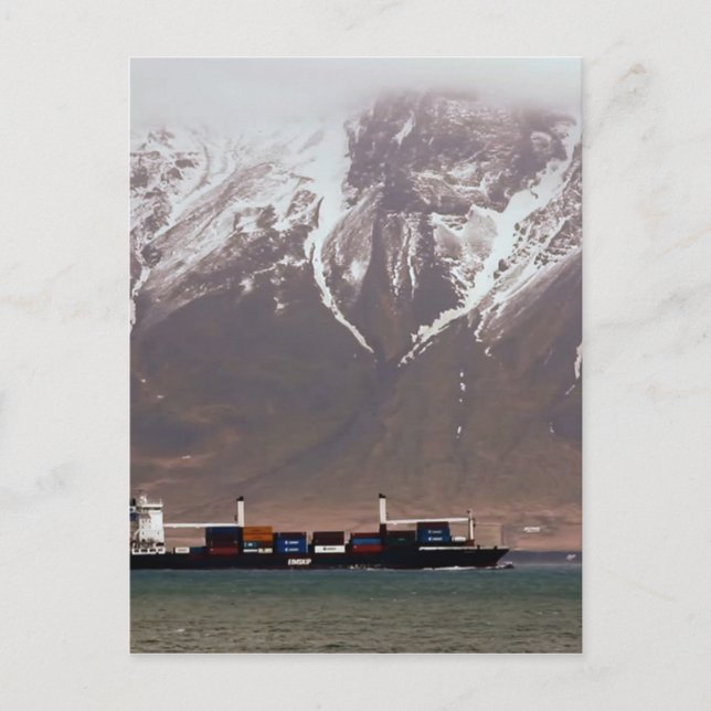 CRUISE SHIPS around SNOW MOUNTAINS America Postcard (Front)