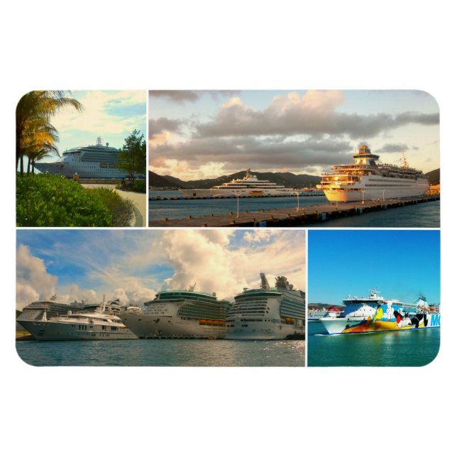 Cruise ships, Collage Magnet (Horizontal)