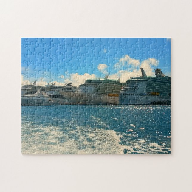 Cruise ships in St. Martin/St. Maarten Jigsaw Puzzle (Horizontal)