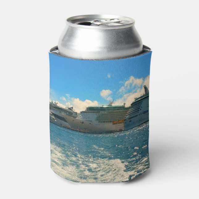 Cruise Ships in the Caribbean Can Cooler (Can Front)