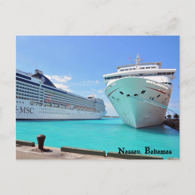 Cruise Ships in the Port Postcard (Front)